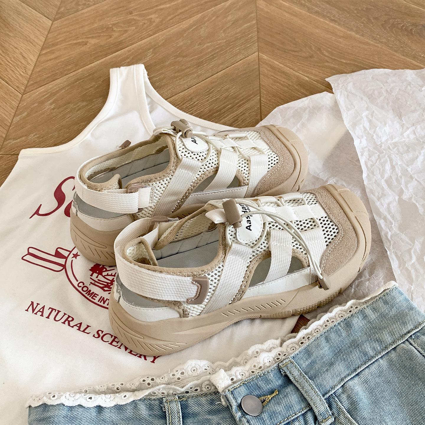 

Popular Internet celebrity black retro platform sports sandals women 2025 new summer wear soft sole versatile sandals 40 абрикосовый