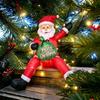 Waving Inflatable Santa Christmas Decoration with Polyester Fabric and Internal Blower for Lawns, Doors, and Retail Displays