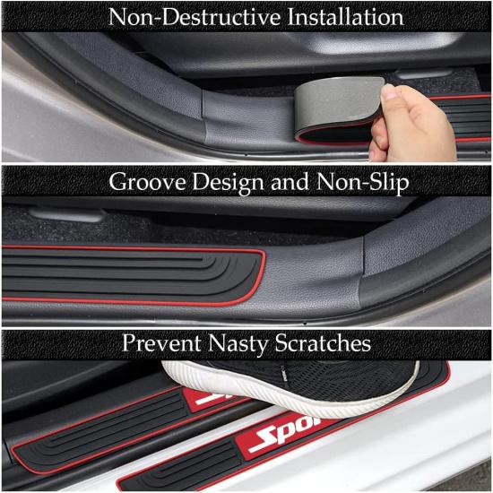 Car Rear Bumper Protector Guard, 35.4 * 2.76 Inch Universal Rubber Scratch-Resistant Trunk Door Sill Protector, Scratch-Resistant Rubber Guard, Car