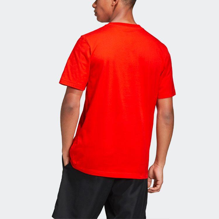 Adidas D4T T Shirts Men's Red Crew Neck Moderate Straight Fit DU0385