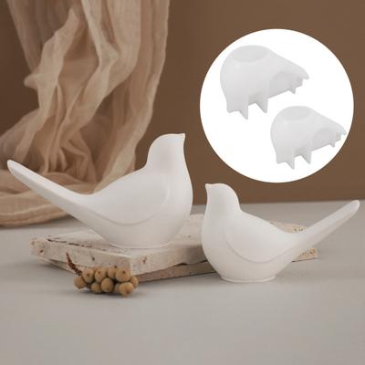 1/2Pcs Bird Figurine Silicone Mold Handmade Concrete Gypsum Epoxy Resin Casting Mold