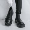 Large size men's platform high-top leather shoes, autumn and winter 2025 new men's pointed men's boots zipper leather shoes
