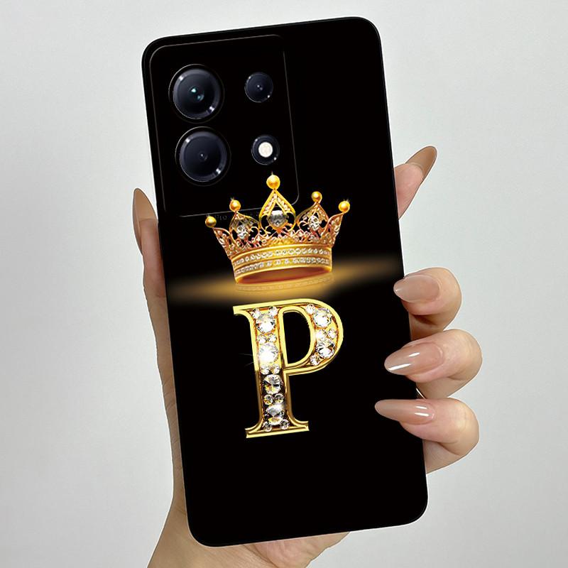 Dla Infinix Note 30 4G 5G Note30 Pro VIP 30i Modne Etui na Telefon z Inicjałami dla Pary Miękki Silikon TPU Osłona Ochronna na Obiektyw