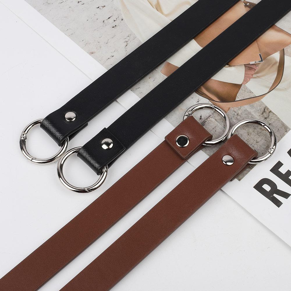 2pcs 58cm PU Leather Replacement Handles Bag Strap Handbags Shoulder Straps with Spring Gate Rings for DIY Purses Accessories