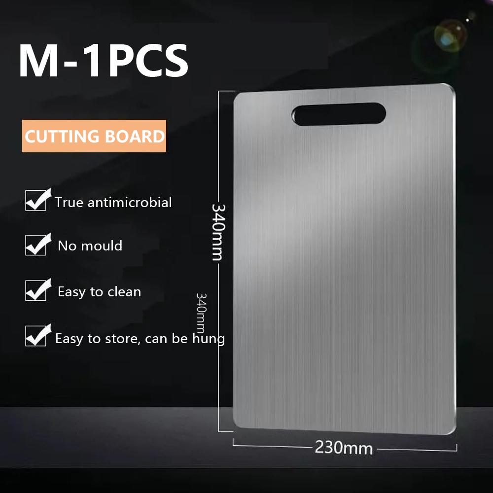 Stainless Steel Cutting Board for Kitchen Cooking Cutting Boards Portable Fruit Meat Chopping Double-Sided Cutting Board