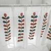 Semi Sheer Voile Drapes Embroidered Leaves Short Curtains Home Decoration Bath Curtain  Cafe