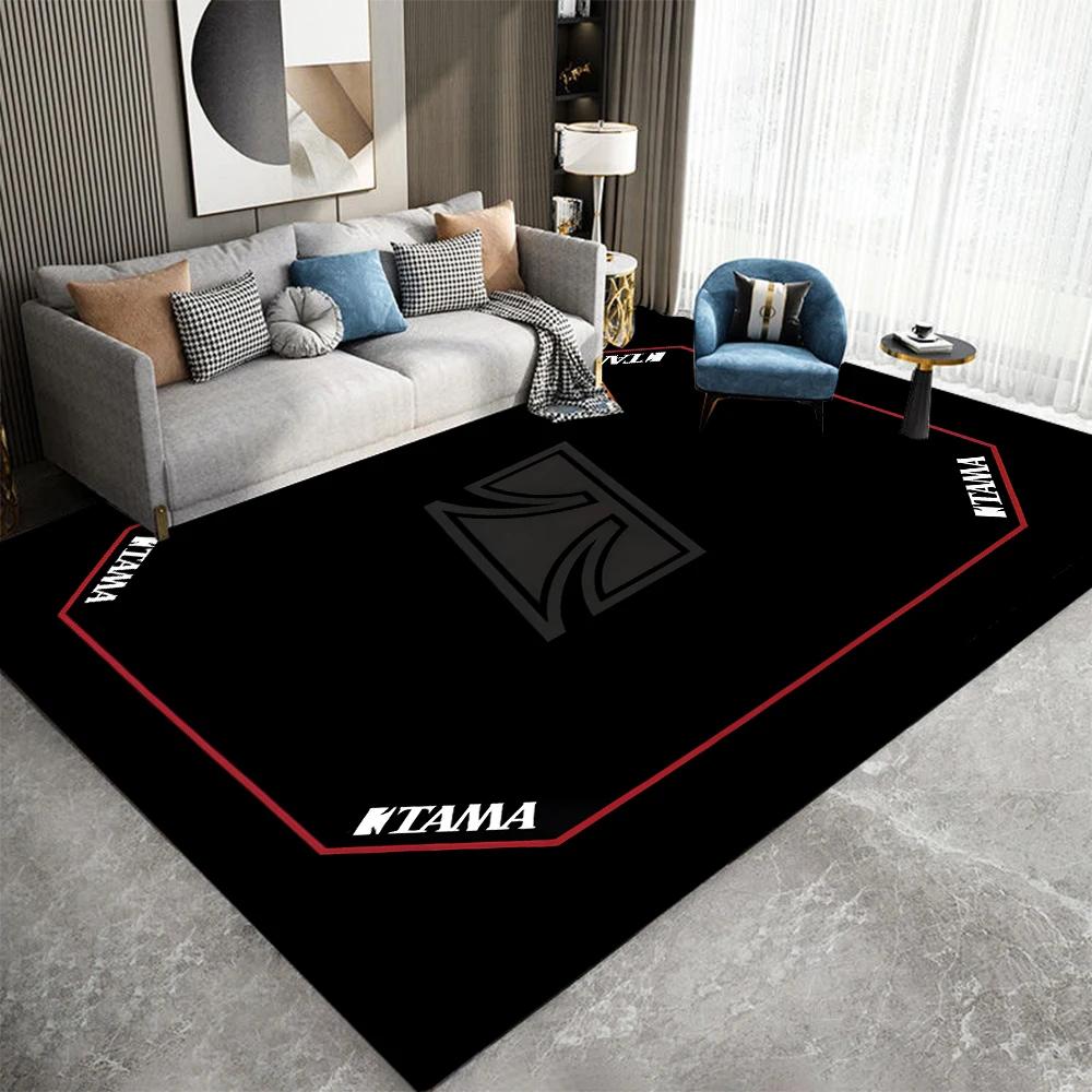 Stylish T-TAMA Drum Print Floor Mat Anti-Slip Carpet for Music Enthusiasts Unique Rug for Jazz or Electronic Drum-Themed Decor