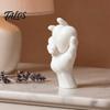 Decorazione Casa Bianco Nero Mano che Tiene Cuore Statuetta Stampata 3D, Scultura Minimalista Moderna per Scrivania, Centrotavola Romantico per