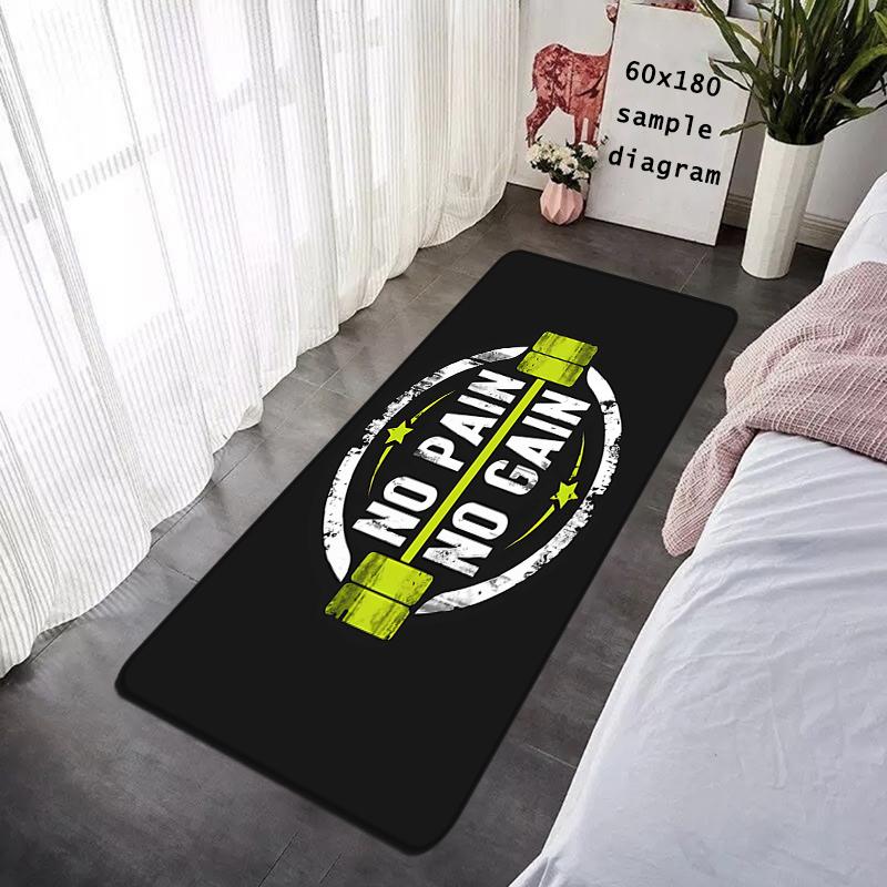 Floor Mat GYM Exercise Time Non-slip Foot Rug for Entryway Hallway Carpet Kitchen Water Adsorbed Rugs Bedside Mats Home Decor