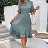 Women's Loose Casual Ruffle Short Sleeve Fashion Dress