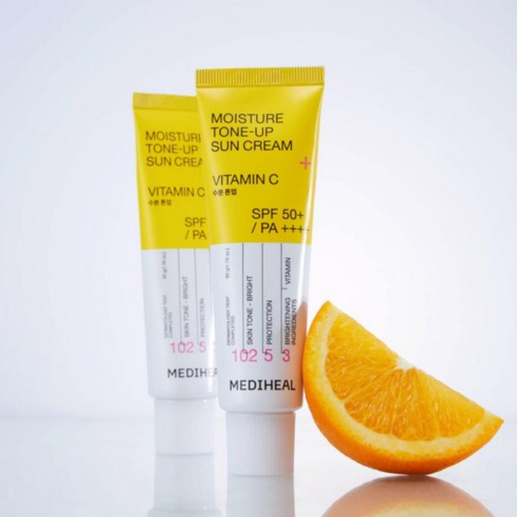 MEDIHEAL Moisture Tone-Up Sun Cream SPF50+ PA++++ Vitamin C 50g