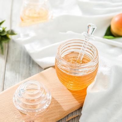 Glass Dipper Included Acrylic Honey Pot Dispenser for Juice Syrup Maple Storage Highly Transparent Tasteless Elegant Design