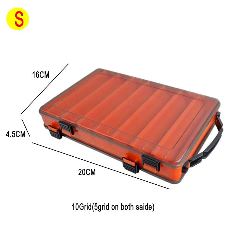 Angelbox mit 14 Fächern, Angelzubehör, Köderhakenboxen, Aufbewahrung, doppelseitig, hochfest, Angelköder-Tackle-Box