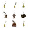 Crying Banana Cartoon Cat Keychain Acrylic Bag Charm Pendant Mascot Decoration