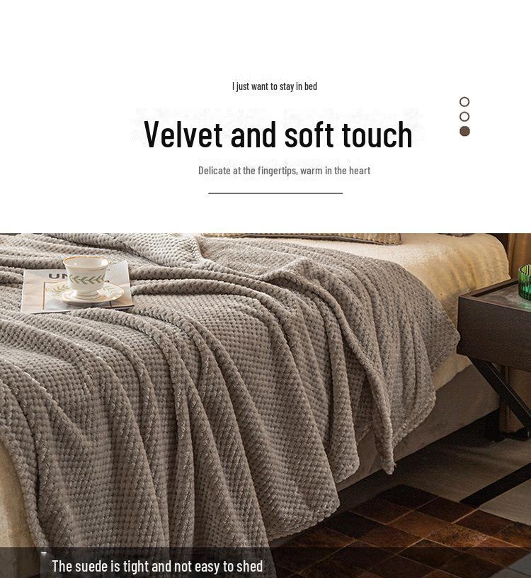 Cross-Border Thick Pineapple Flannel Blanket - Solid Color Coral Fleece Children's Gift Blanket