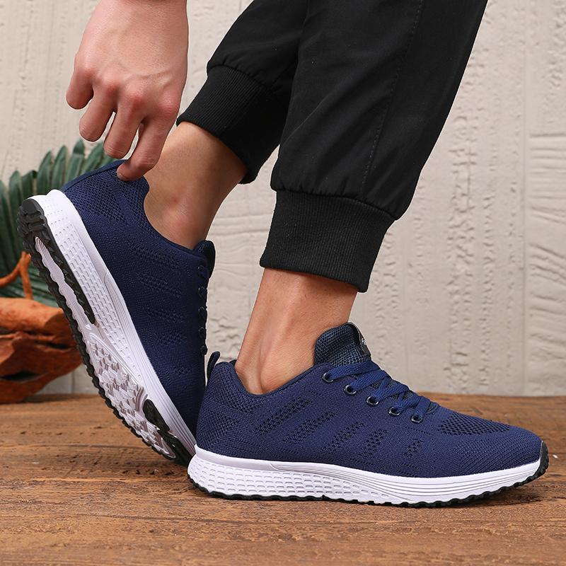 

Men s Lightweight Running Shoes 2025 New Fashionable Design Breathable Mesh Casual Sports Shoes Outdoor Training Women s Shoes 36 темно-синий