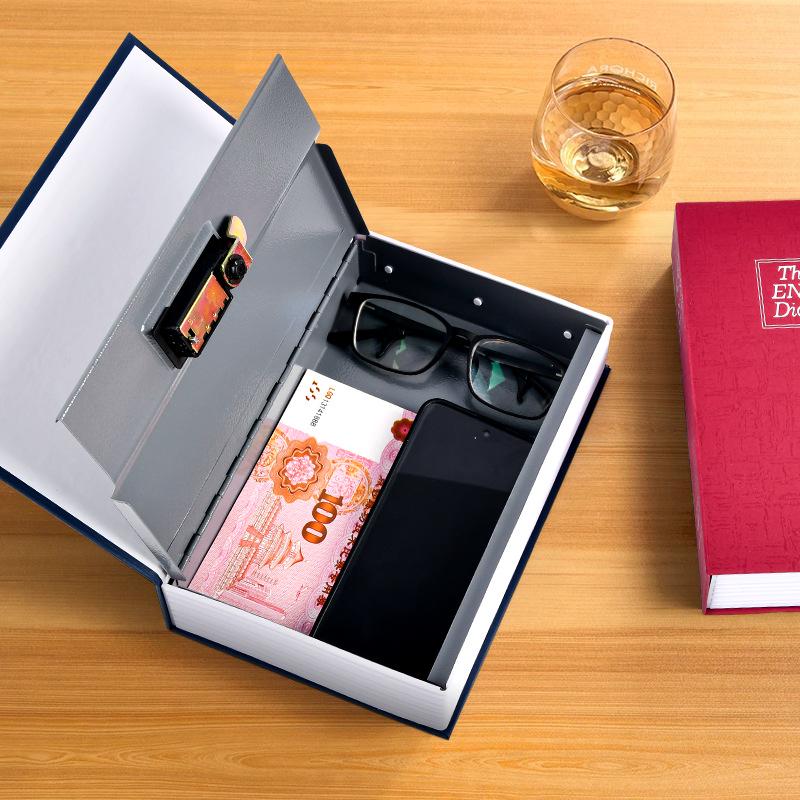 Creative Iron Book Safe: Password Protected Money Storage Box for Home or Office.