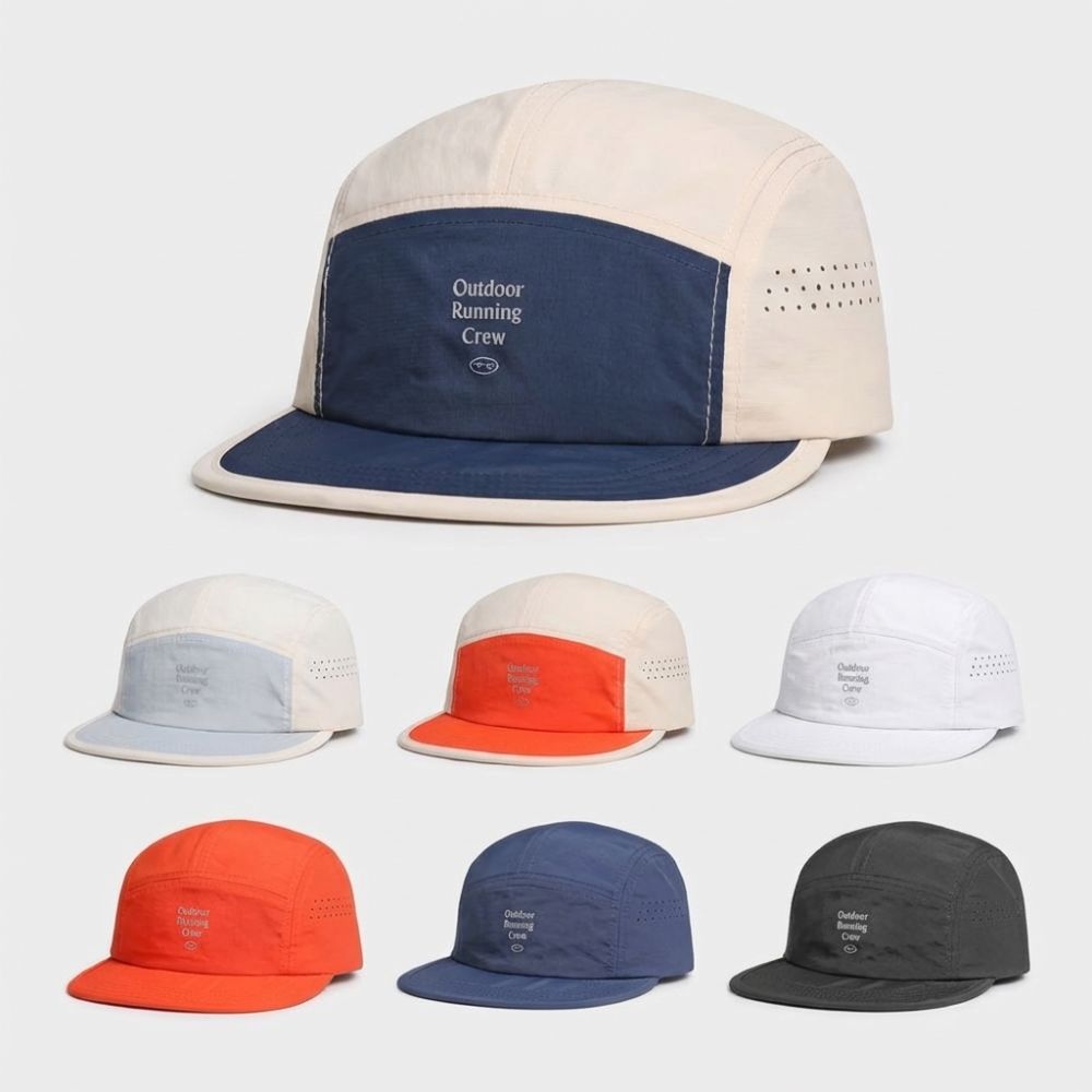 Embroidered Letter 5 Panel Baseball Cap Contrast Color Sun Hat Casual Sports Cap  Unisex