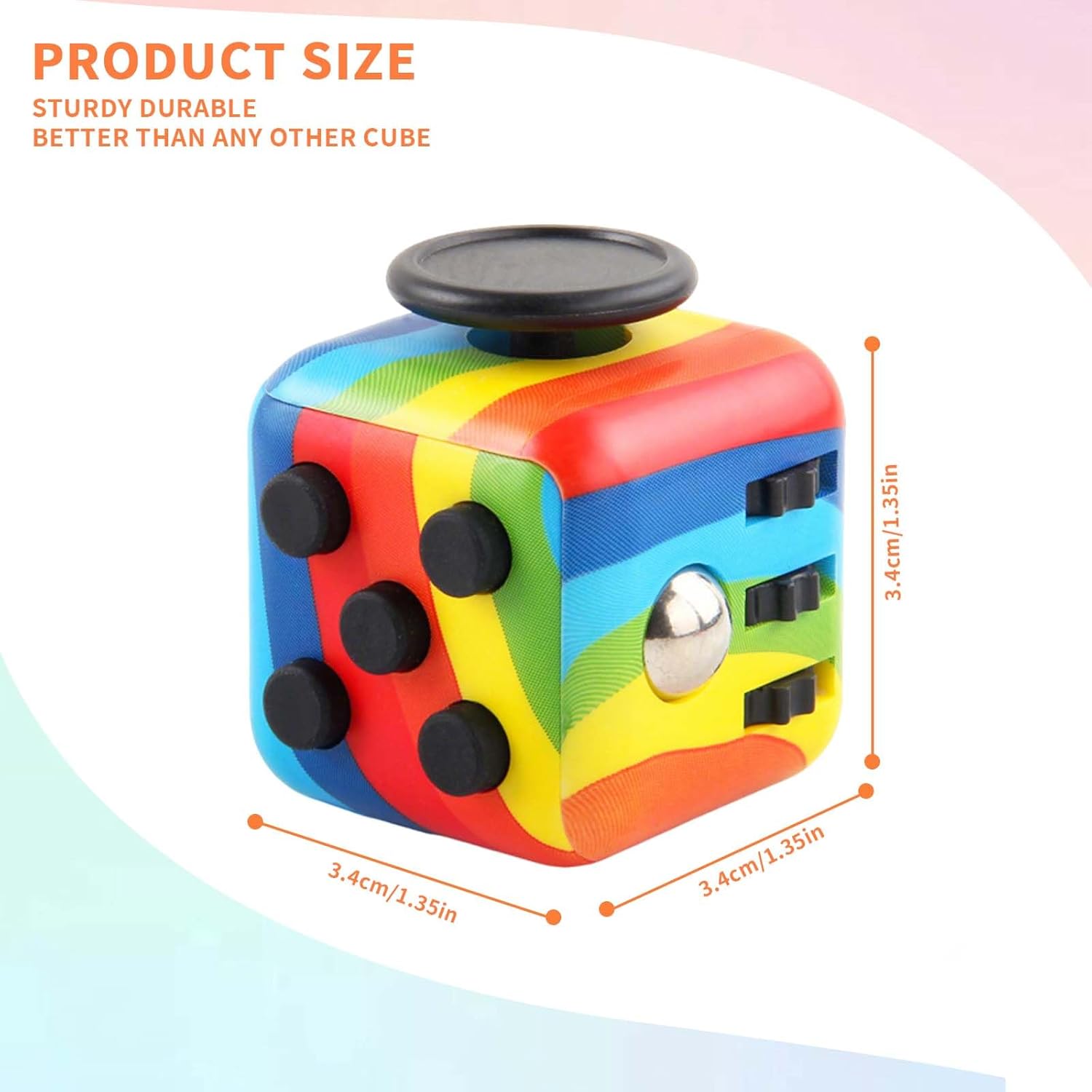 Fidget Cube for Adults, 4-Pack Cube Fidget Anxiety Relief, Silent & Audible Fidget Cube for Anxiety Relief, Handheld Sensory Toy for ADD/ADHD/OCD,