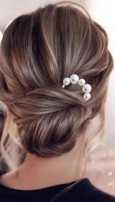 French pearl hair SLIDE wedding headdress pearl hair ornament