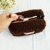 Cute Plush Makeup Bag Stylish And Simple Lamb Wool Travel Makeup And Wash Bag Large Capacity Coin Purse Stationery Storage Bag
