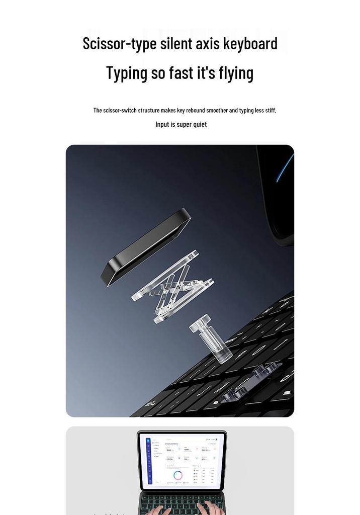 Compatible iPad Magic Keyboard A16 Aluminum Alloy Air 11 Magnetic Pro11 Tablet Case 10th Gen Protective Cover.