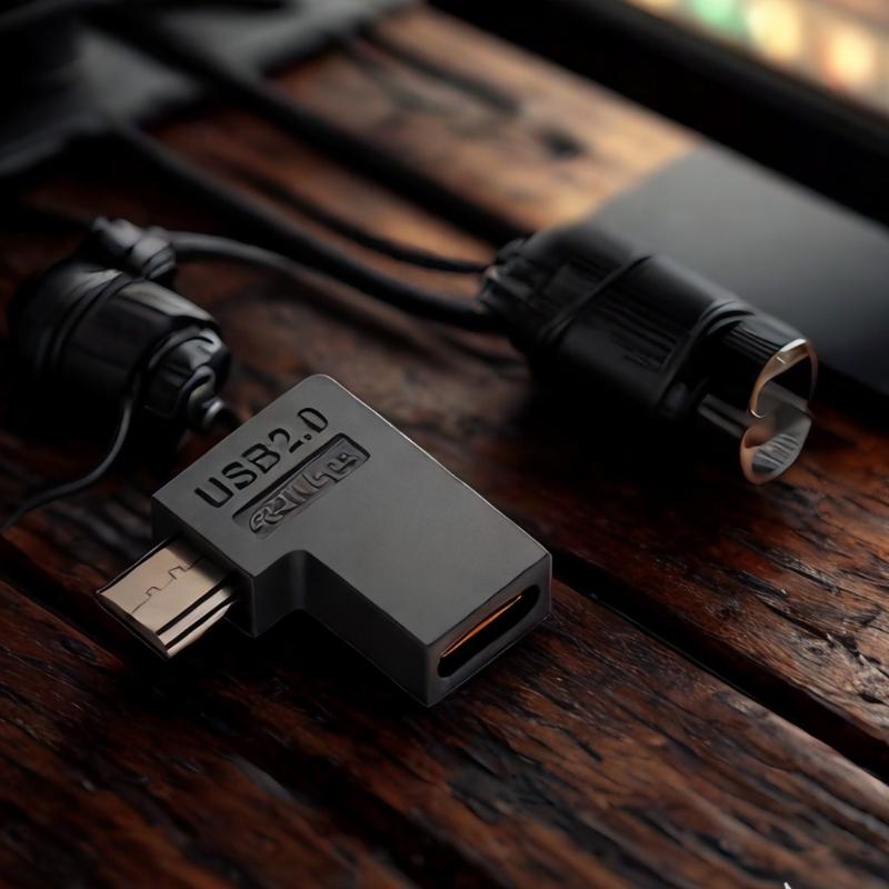 USB C Female To USB Male 90 Degree Angled Adapter Fast Charging 2A Fast Speed Data Transfer 480Mbps Small Design