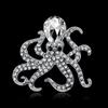 Women's Cute Octopus Brooch Pin Shiny Rhinestone Party Jewelry Scarf Gift