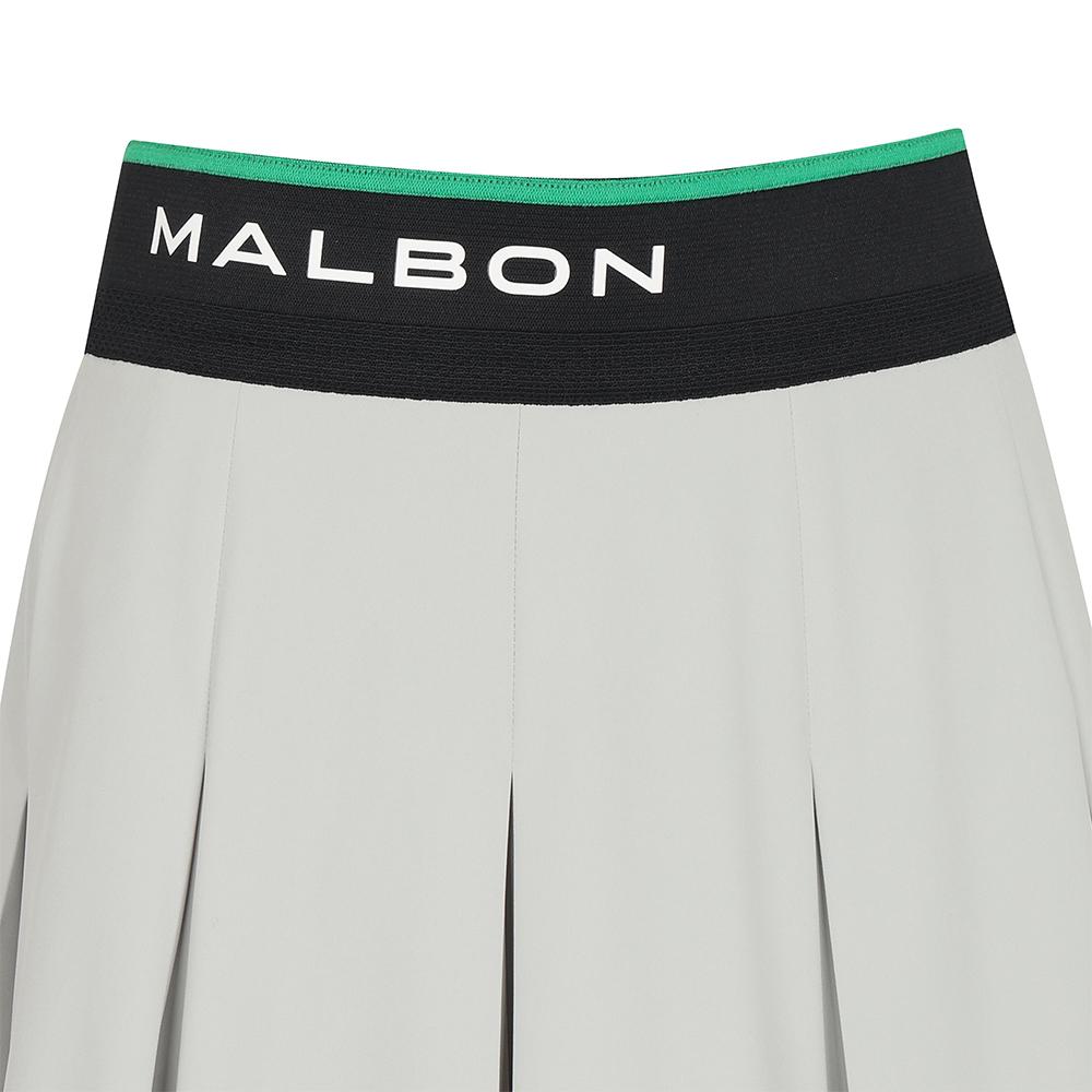 MALBON GOLF Performance Wide Pleated Skirt Light Gray (Woman)