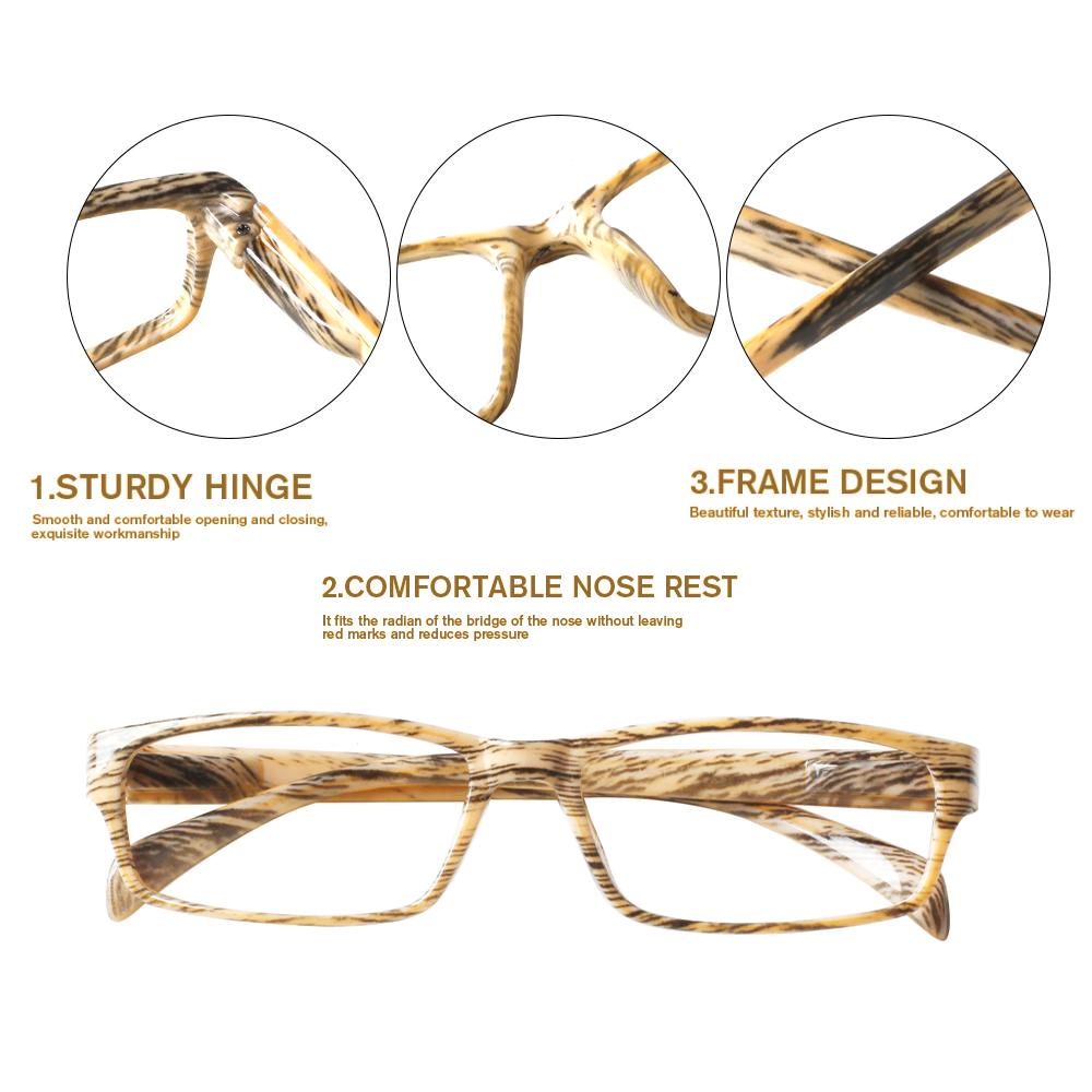 TUREZING Reading Glasses For Women Men Spring Hinge Rectangular Frame HD Optical Eyewear High Quality