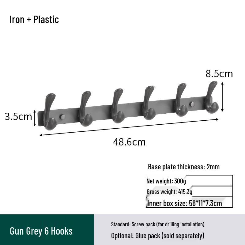 Space Aluminum No-Drill Clothes Hook for Bedroom/Bathroom Doors