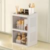 Transparent Cosmetics Storage Box Flat Cover Double Door Storage Box Storage Rack  Bedroom