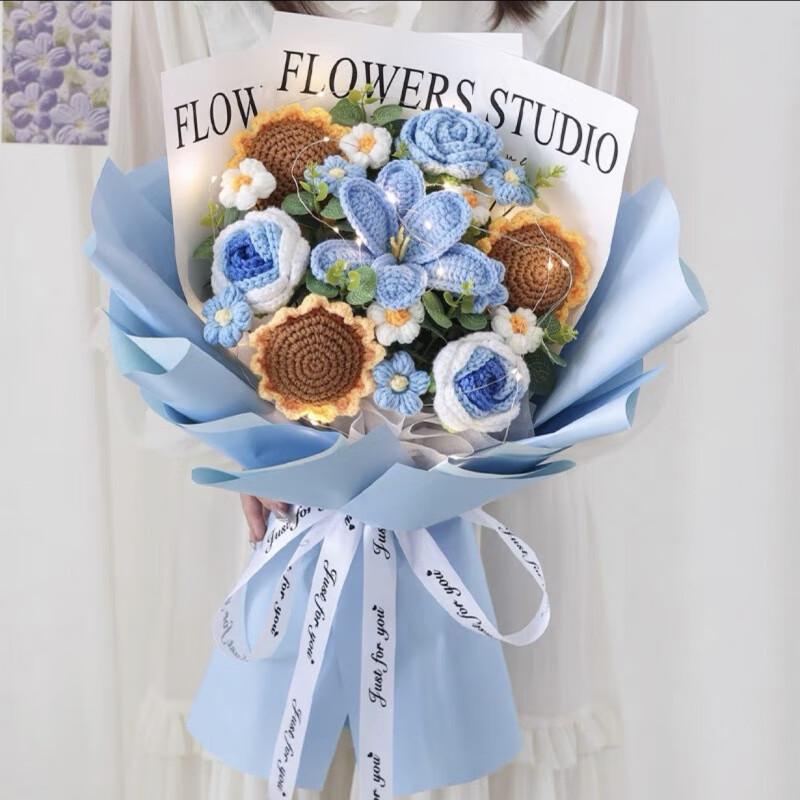 Handmade Knitted Rose Flower Gift