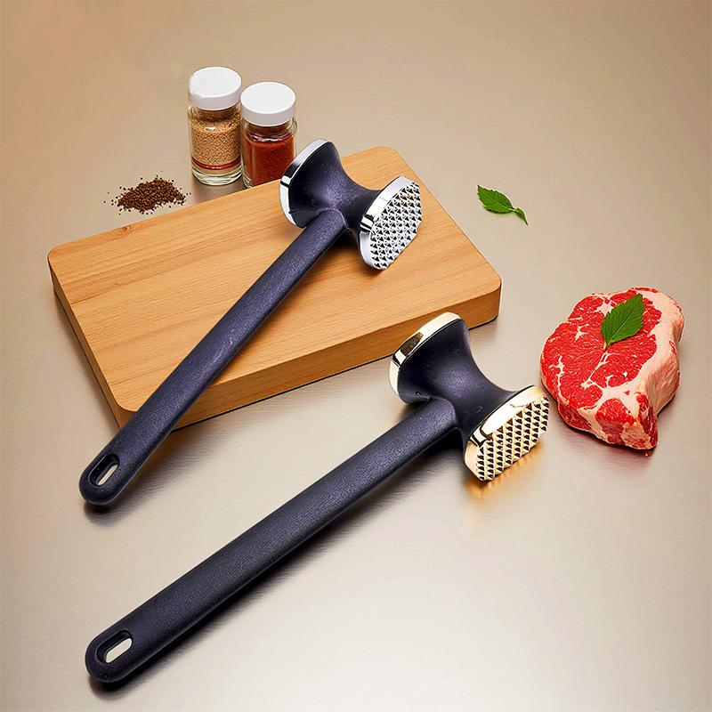 Heavy-Duty Kitchen Meat Mallet With Rubber Handle And Alloy Hammer Head For Easy Pounding And Tenderizing Of Meat