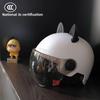 Suitable for Electric Vehicles, Women's Summer Sunscreen, Women's Battery Car, An Hat, Cute Cat Ears, Universal In All Seasons, Half Helmet Men