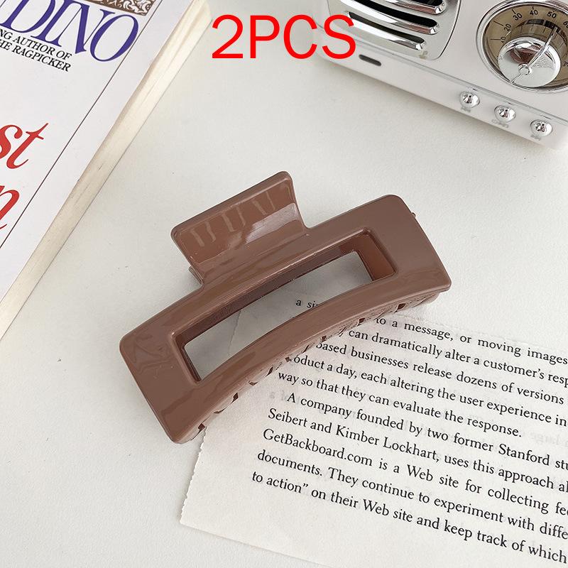 2 ΤΕΜ Premium Σετ Κεφαλών Νέο Γυναικείο Κλιπ Κλιπ Νύχι Μόδας Καφέ Μαύρο Ακρυλικό Μεγάλες Φουρκέτες Claw For Lady Clip Barrette Αξεσουάρ μαλλιών