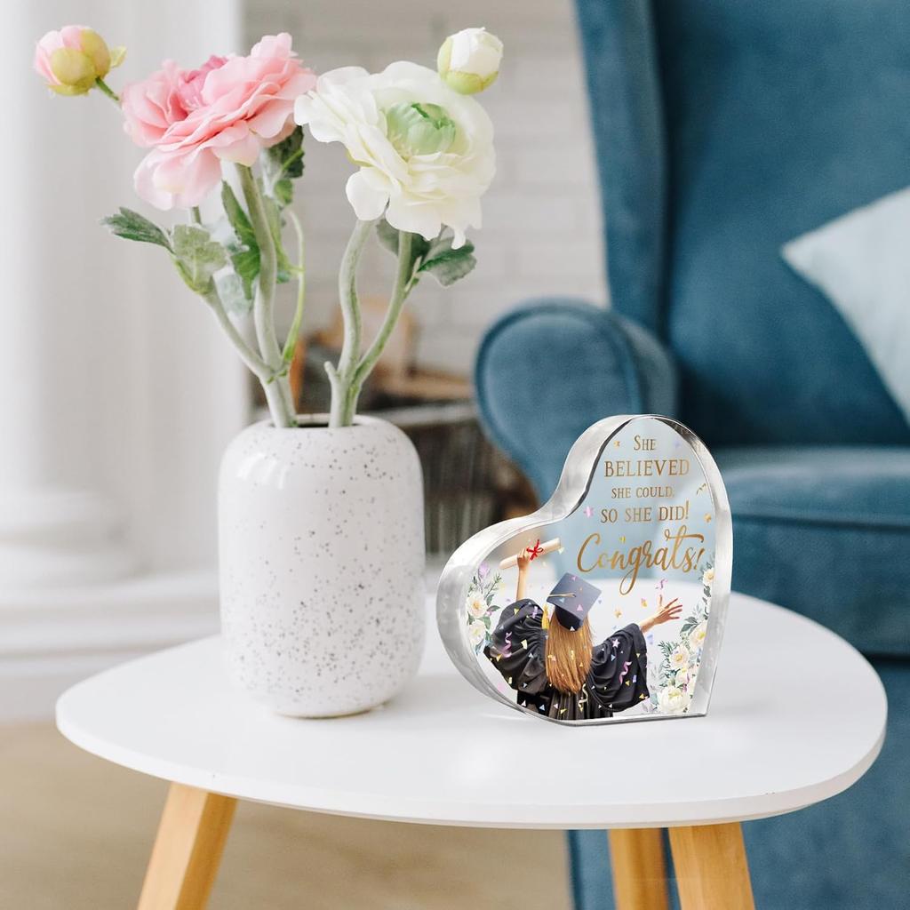 Graduation Gifts for Her, Unique Graduation Gifts for Graduate, University Graduation Gifts for Daughter, Student, Friends - pirational Heart Shape