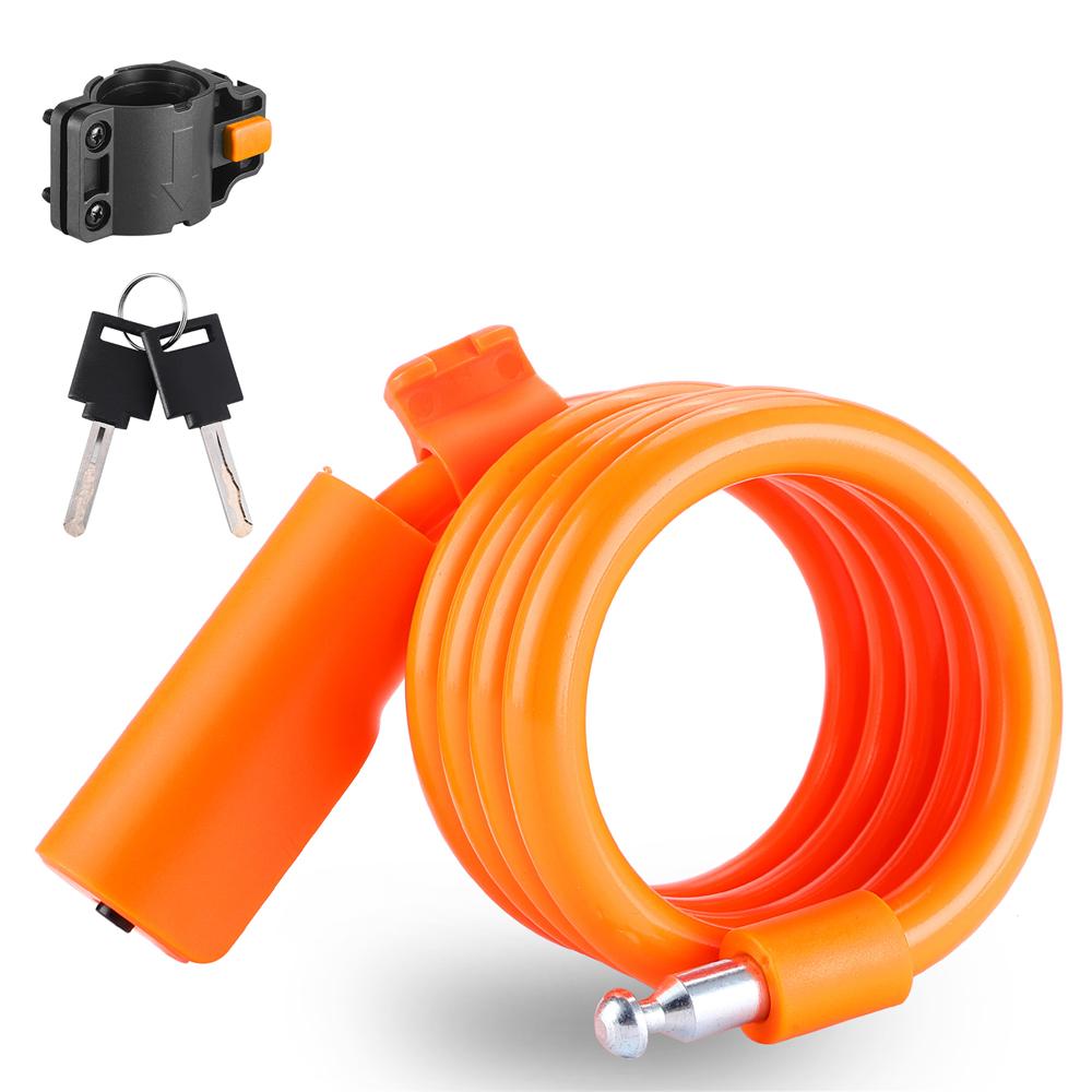 Portable Bicycle Safety Lock Steel Cable Lock AntiTheft Elasticity Lock Road Bike Steel Wire Lock