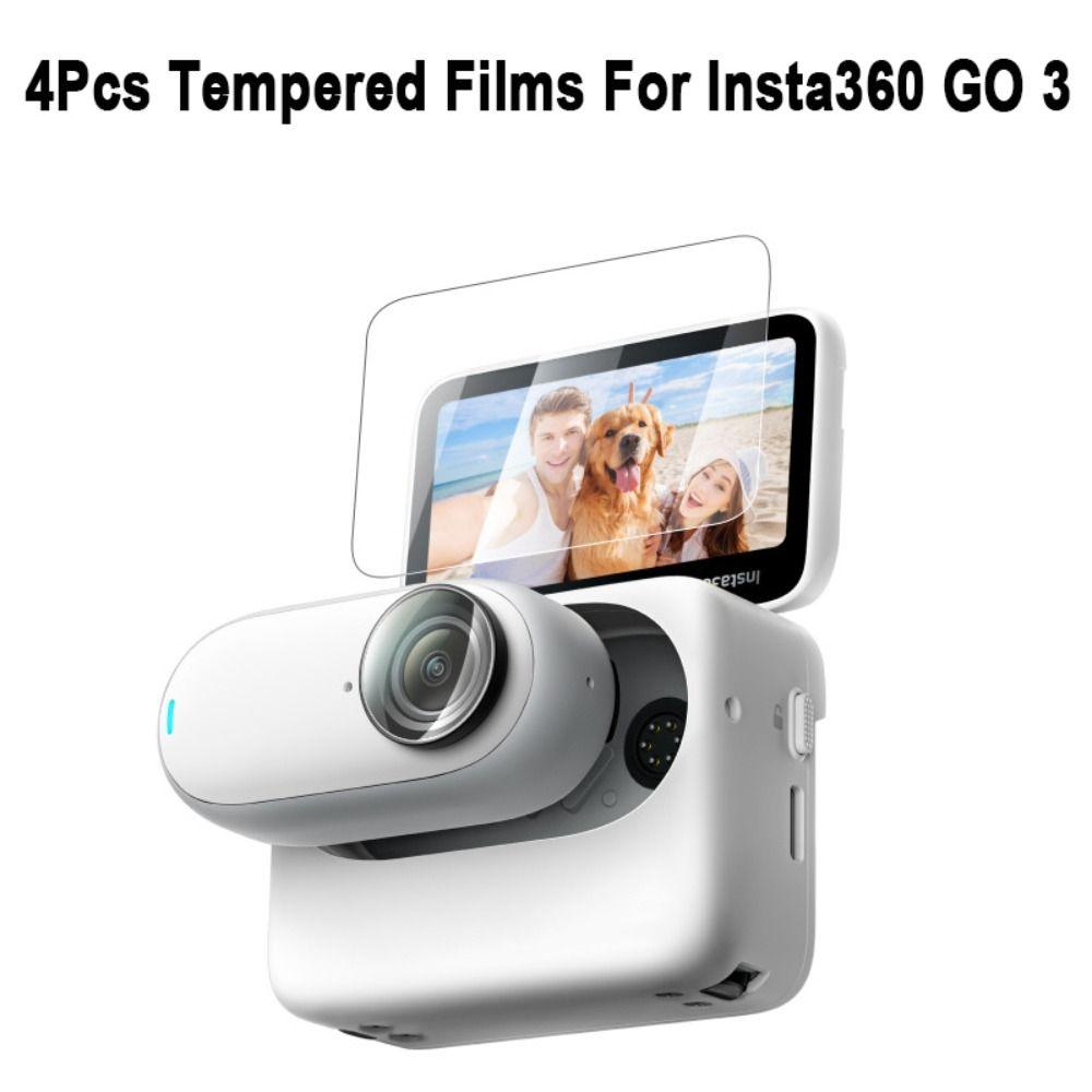 

4 шт./2 комплекта HD-защитных пленок, крышка объектива от царапин, новая закаленная пленка для Insta360 GO 3
