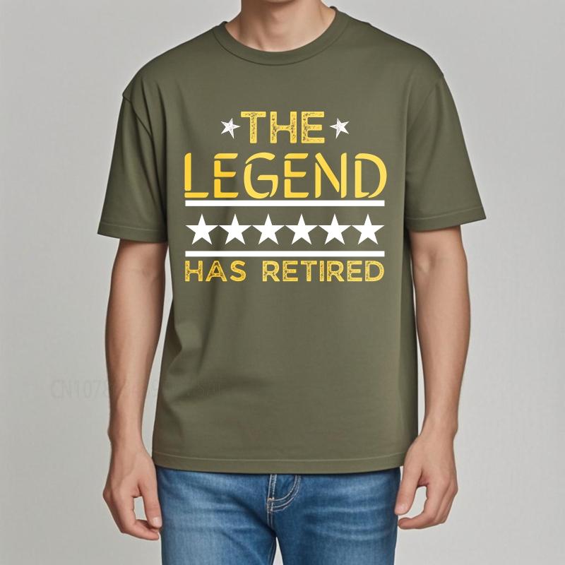 Uso Diário Verão Feminino Camiseta A Lenda Se Aposentou Design de Estrela Manga Curta Treino Gola Redonda Camiseta de algodão