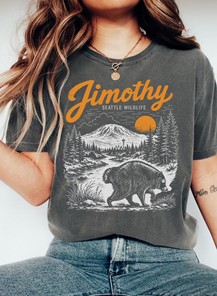 Jimothy Raccoon Shirt, Viral Seattle Raccoon Tee, Funny Round King T Shirt, Vintage Pacific Northwest Wildlife, Comfort Colors Tee