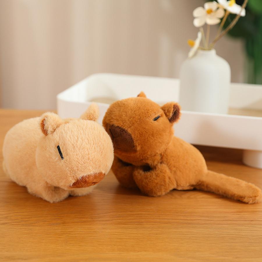Süßer Capybara Sexring-Puppe, Plüschtier-Puppe, kleines Capybara-Armband, Klatschkreise, Kinder-Kuscheltuchpuppen