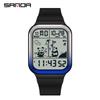 Fashion Sanda Top Brand Gradient Electronic Outdoor Waterproof Panda Pattern Square Trend Men's And Women's Unisex Watches