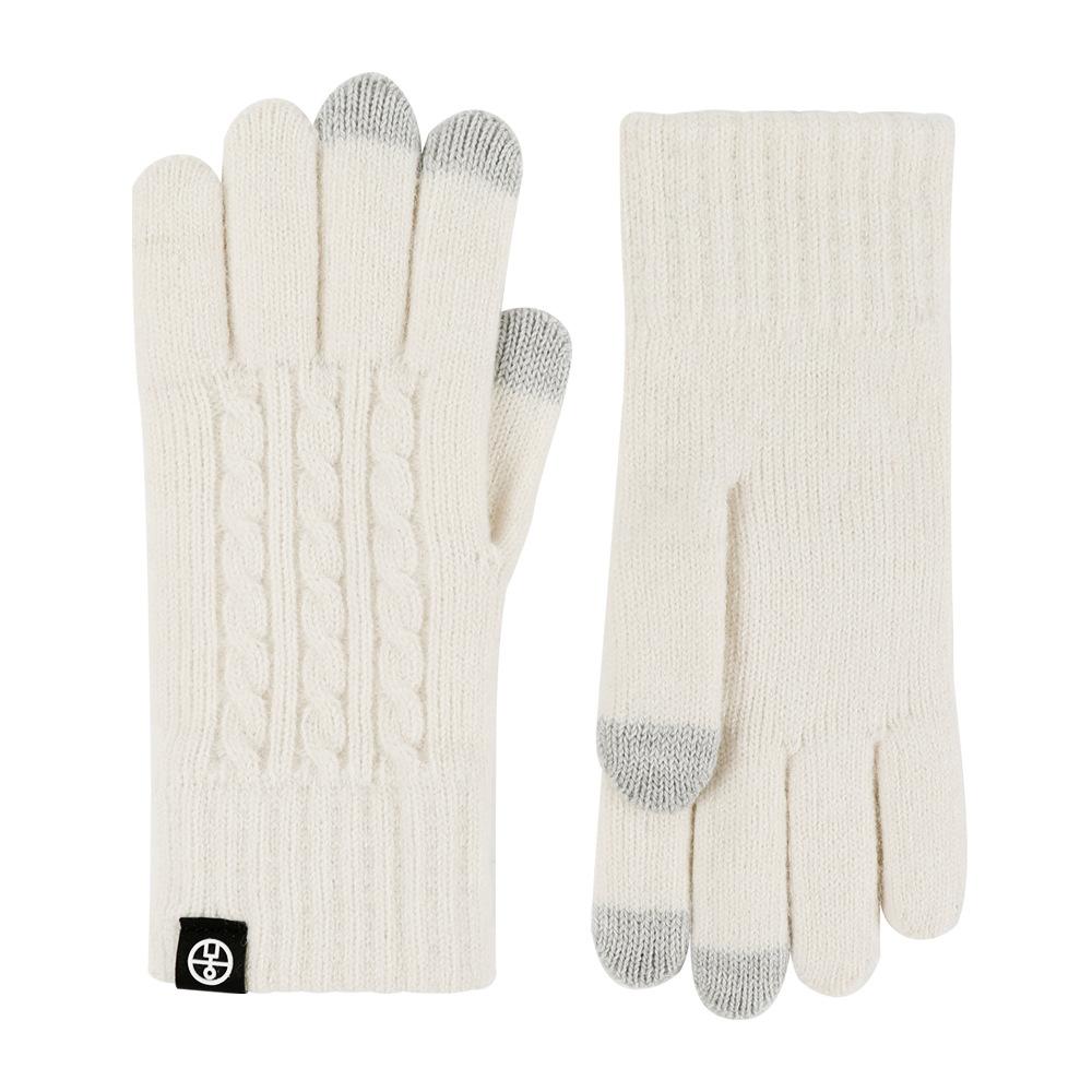 Winter gloves women's warm and comfortable knitted gloves women's outdoor riding gloves men's piled thickened touch screen gloves women