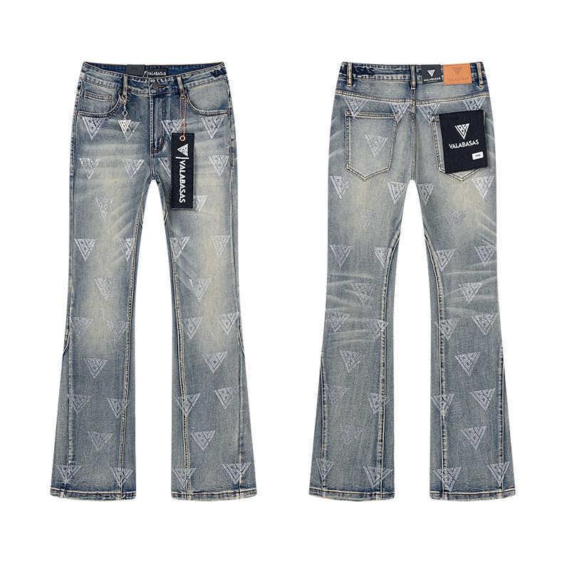 Valabasas Stil '' Retro Distressed Gewaschene Stretch Schlagjeans Herren Damen Streetwear Freizeit Hosen