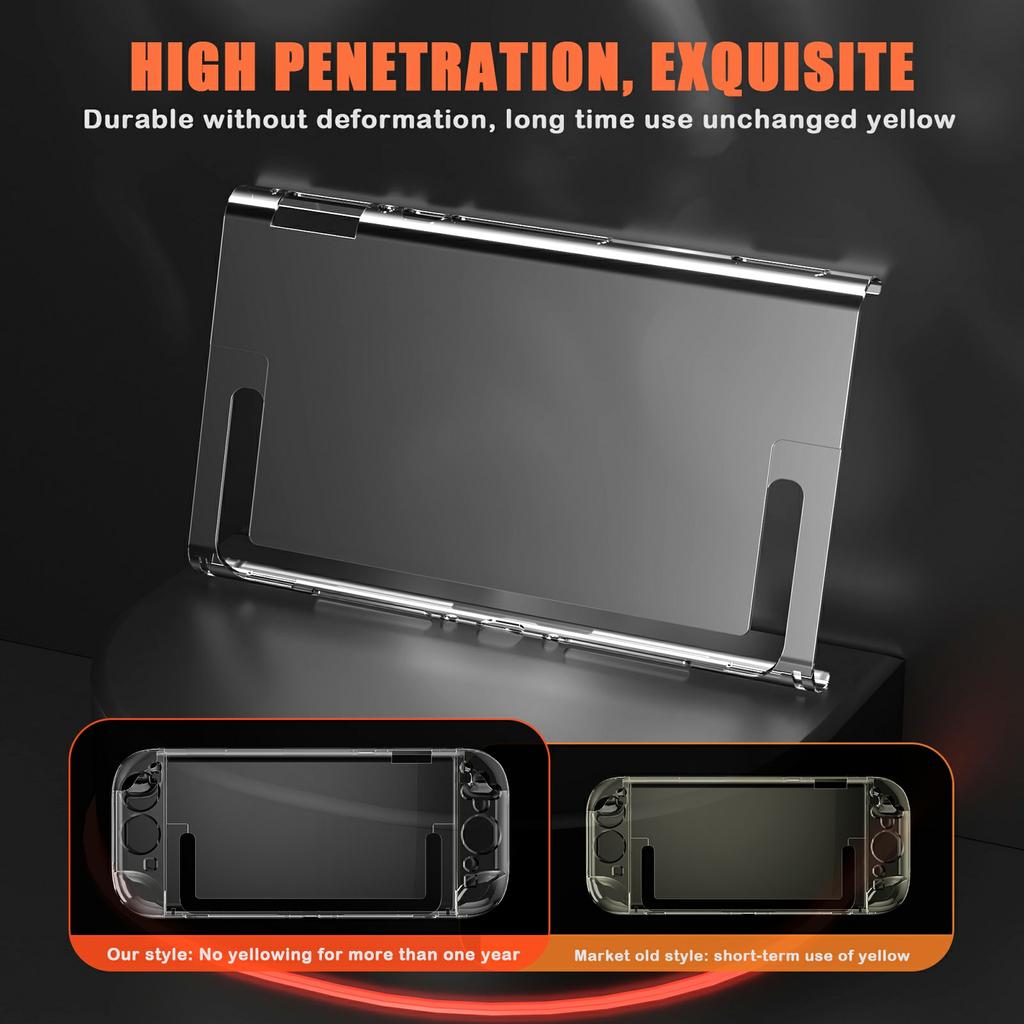 For Nintendo Switch 2 Protective Case Gaming Console Transparent PC Shockproof Cover