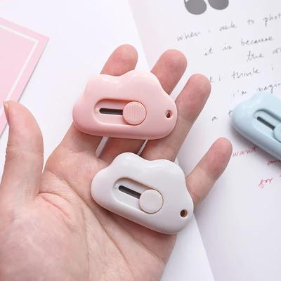 1pcs Mignon Lapin Nuage Couleur Mini Couteau Utilitaire Portable Coupe-Papier Coupe-Papier Lame de Rasoir Papeterie de Bureau Fournitures de Coupe
