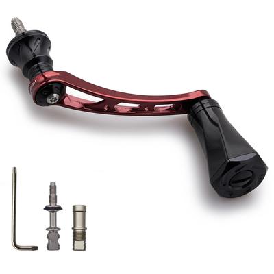 HEIGHTEN 56mm Rollengriff mit 23mm Knauf für Daiwa Universal Spinnrolle Tornado Serie Rot Shimano, (DAIWA) (Wein & Schwarz) (779)