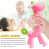 3PCS Baby Teething Toys, Giraffe Shape, Food Grade Silicone, BPA Free, Pink Teether for Infants