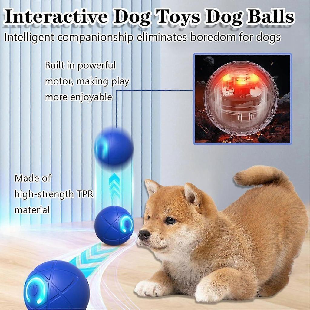 Interactive Dog Toys Dog Balls Activated Automatic Rolling Ball for Puppy Small Medium Dogs Smart Jumping Automatic Moving Bouncing and Rotating Ball 